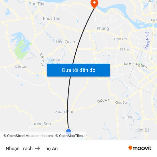 Nhuận Trạch to Thọ An map