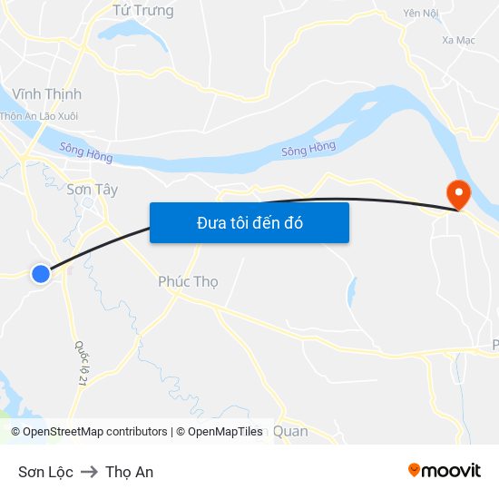 Sơn Lộc to Thọ An map