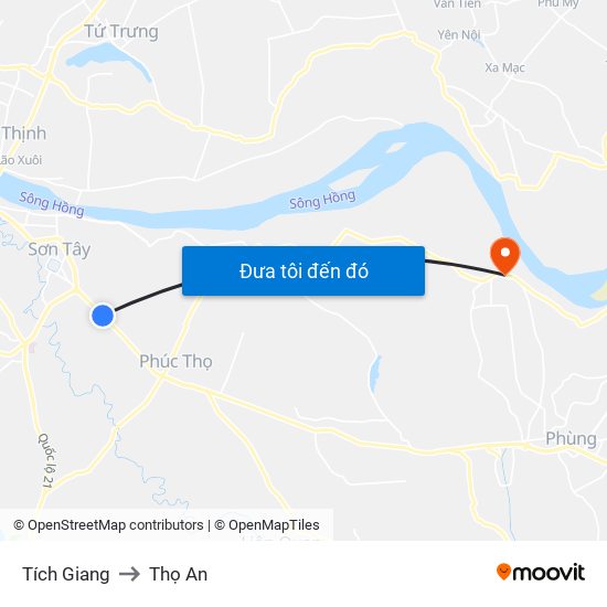 Tích Giang to Thọ An map