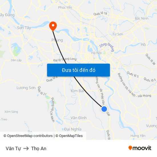 Văn Tự to Thọ An map