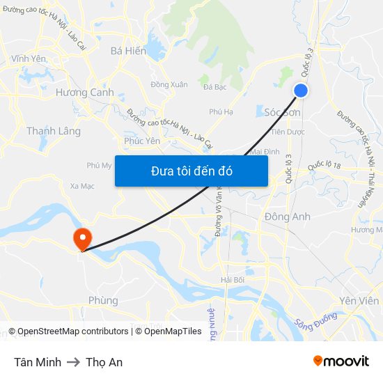 Tân Minh to Thọ An map