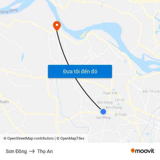 Sơn Đồng to Thọ An map