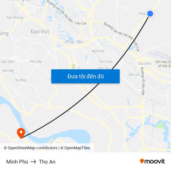 Minh Phú to Thọ An map