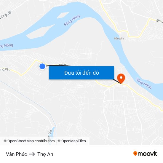 Vân Phúc to Thọ An map
