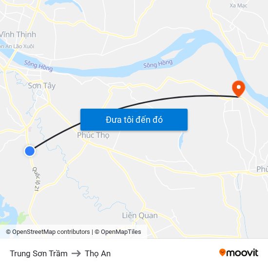 Trung Sơn Trầm to Thọ An map