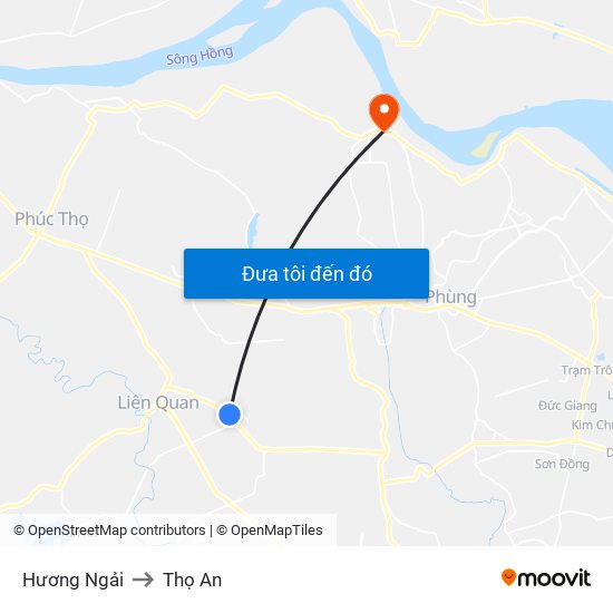 Hương Ngải to Thọ An map