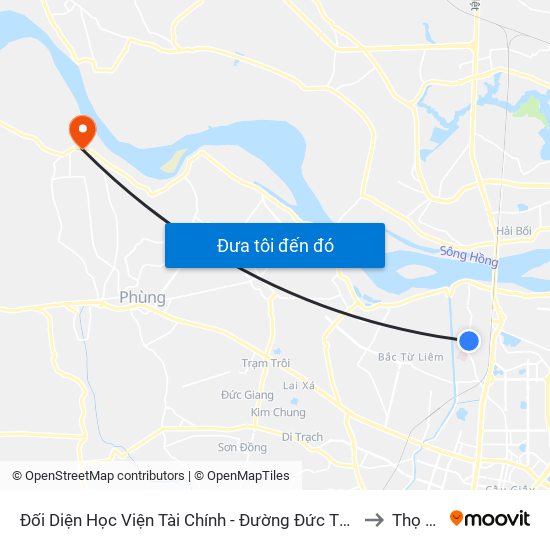 Đối Diện Học Viện Tài Chính - Đường Đức Thắng to Thọ An map