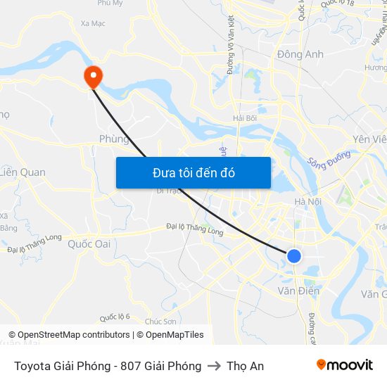 Toyota Giải Phóng - 807 Giải Phóng to Thọ An map