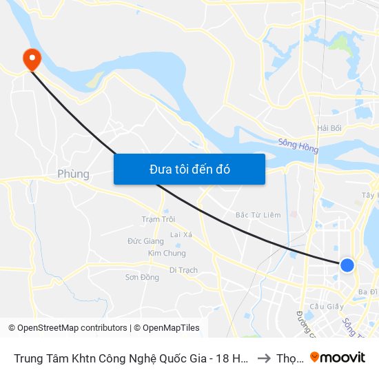 Trung Tâm Khtn Công Nghệ Quốc Gia - 18 Hoàng Quốc Việt to Thọ An map