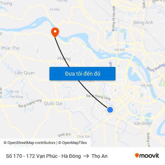 Số 170 - 172 Vạn Phúc - Hà Đông to Thọ An map