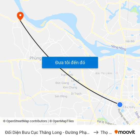 Đối Diện Bưu Cục Thăng Long - Đường Phạm Hùng to Thọ An map