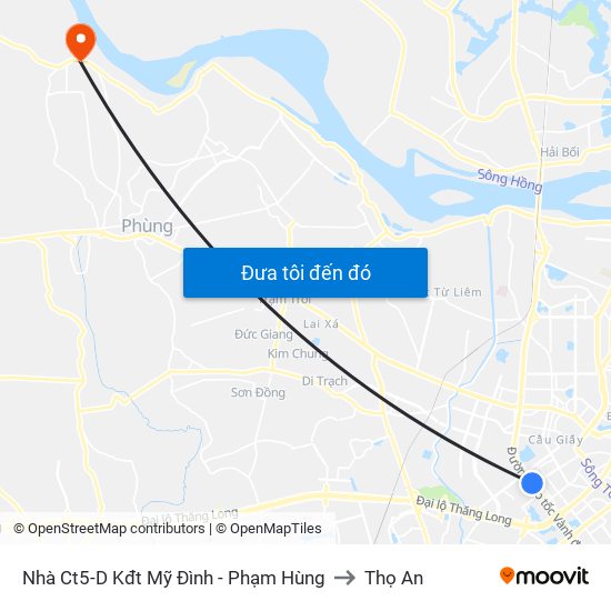 Nhà Ct5-D Kđt Mỹ Đình - Phạm Hùng to Thọ An map