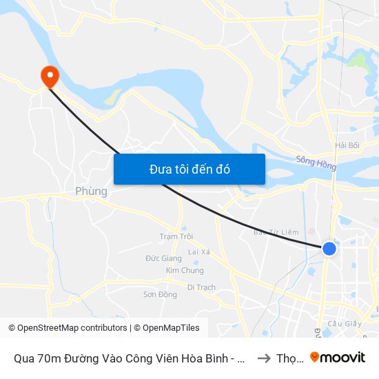 Qua 70m Đường Vào Công Viên Hòa Bình - Phạm Văn Đồng to Thọ An map