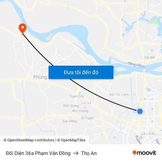 Đối Diện 36a Phạm Văn Đồng to Thọ An map