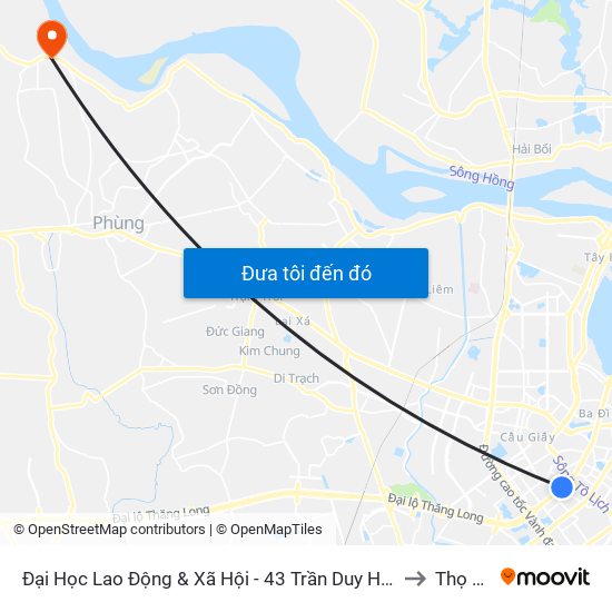 Đại Học Lao Động & Xã Hội - 43 Trần Duy Hưng to Thọ An map