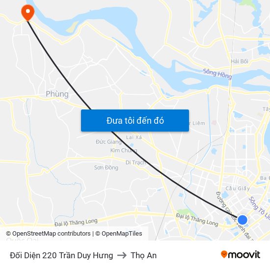 Đối Diện 220 Trần Duy Hưng to Thọ An map