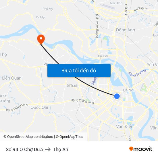 Số 94 Ô Chợ Dừa to Thọ An map