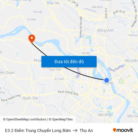 E3.2 Điểm Trung Chuyển Long Biên to Thọ An map