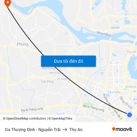 Ga Thượng Đình - Nguyễn Trãi to Thọ An map