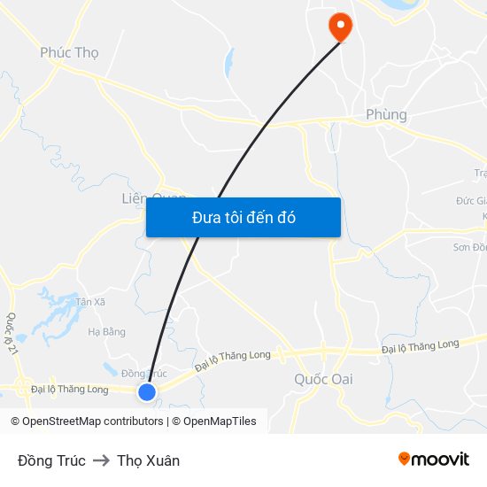 Đồng Trúc to Thọ Xuân map