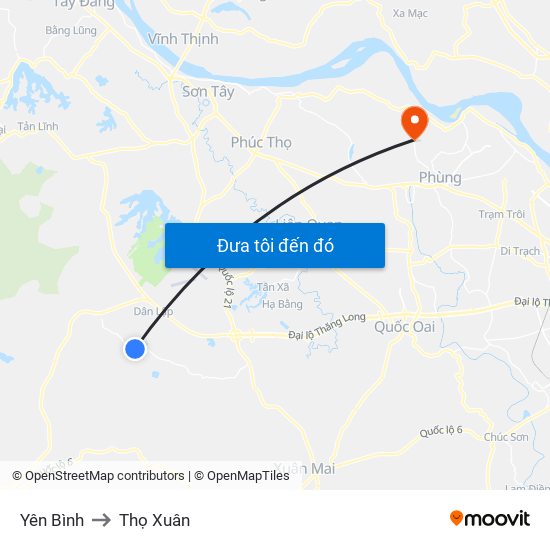 Yên Bình to Thọ Xuân map