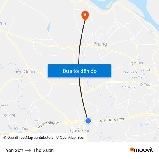 Yên Sơn to Thọ Xuân map