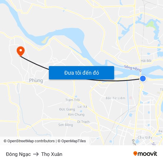 Đông Ngạc to Thọ Xuân map