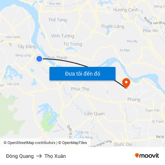 Đông Quang to Thọ Xuân map