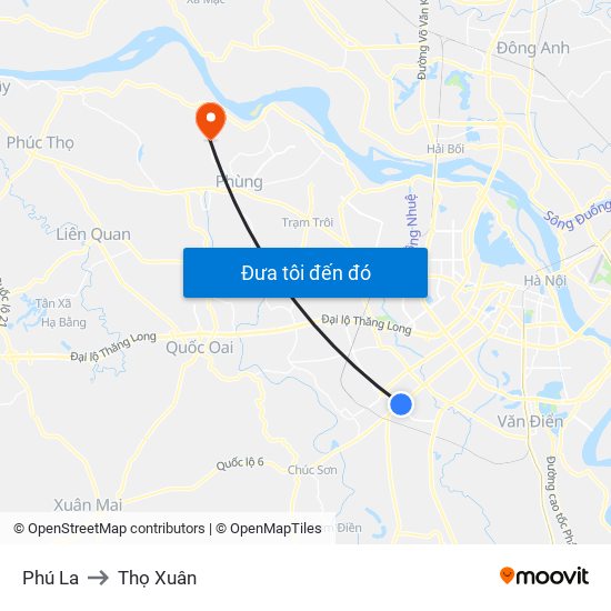 Phú La to Thọ Xuân map