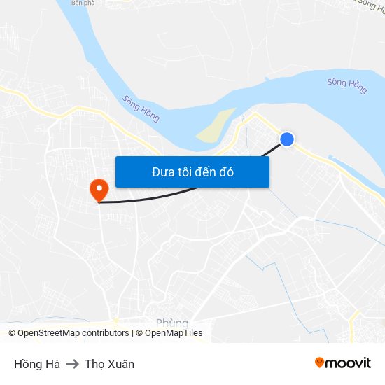 Hồng Hà to Thọ Xuân map