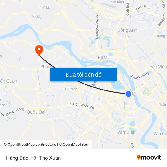 Hàng Đào to Thọ Xuân map