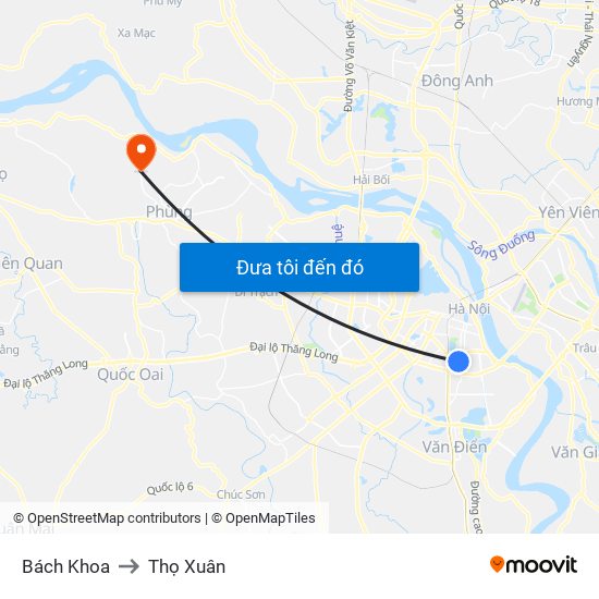 Bách Khoa to Thọ Xuân map