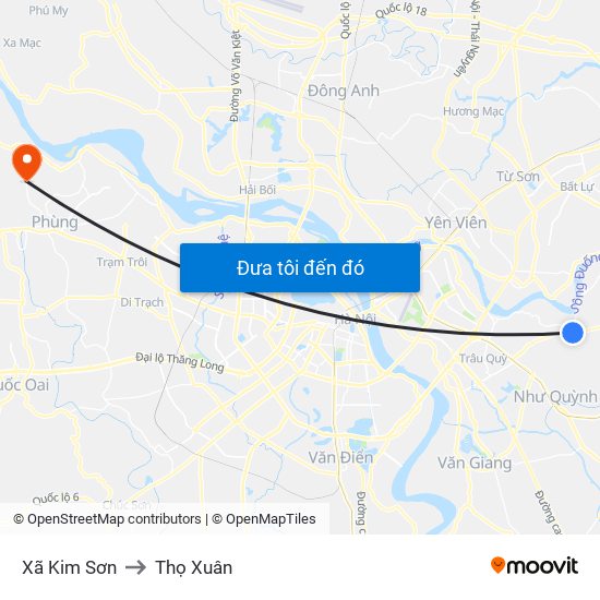 Xã Kim Sơn to Thọ Xuân map