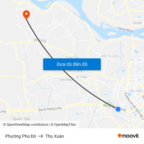 Phường Phú Đô to Thọ Xuân map
