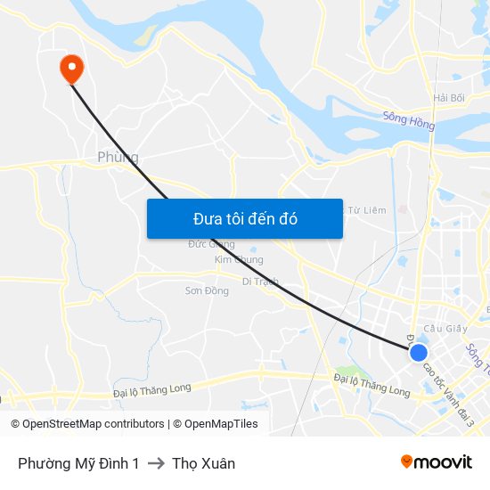 Phường Mỹ Đình 1 to Thọ Xuân map