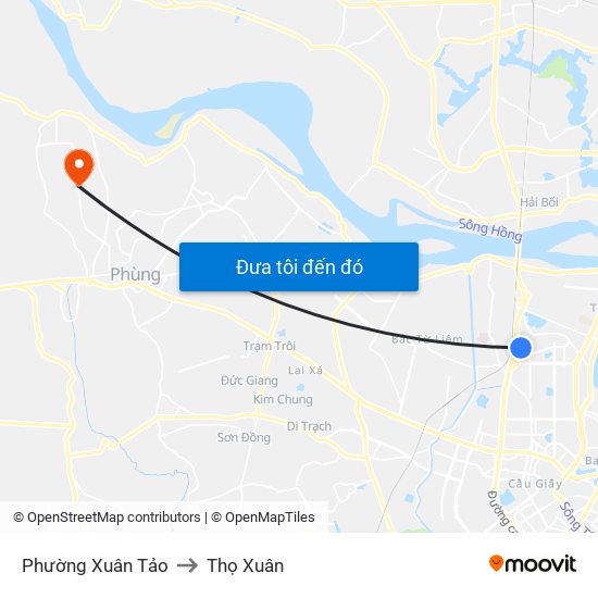 Phường Xuân Tảo to Thọ Xuân map