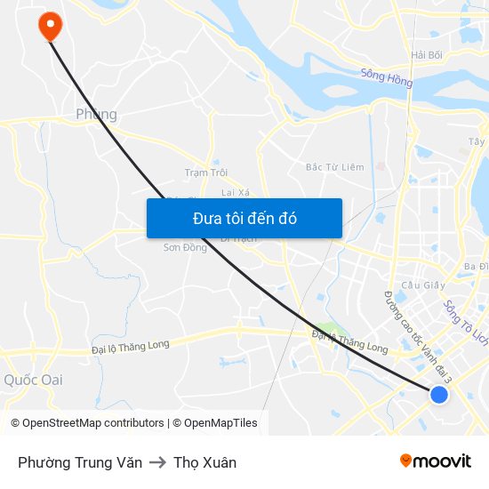 Phường Trung Văn to Thọ Xuân map