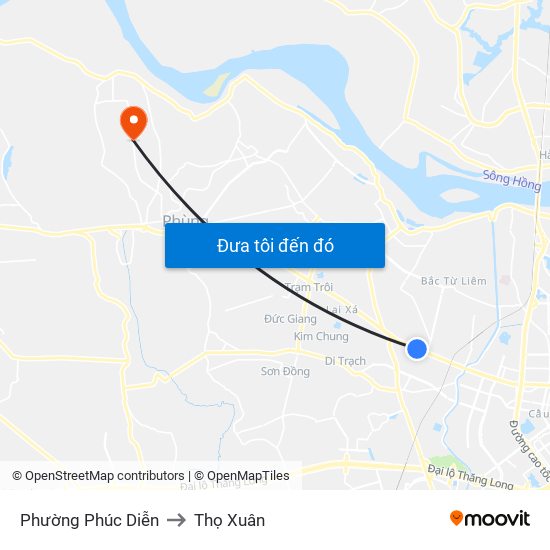 Phường Phúc Diễn to Thọ Xuân map