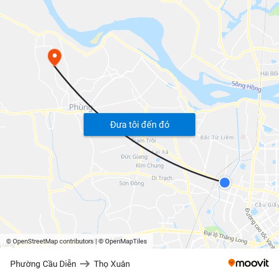 Phường Cầu Diễn to Thọ Xuân map