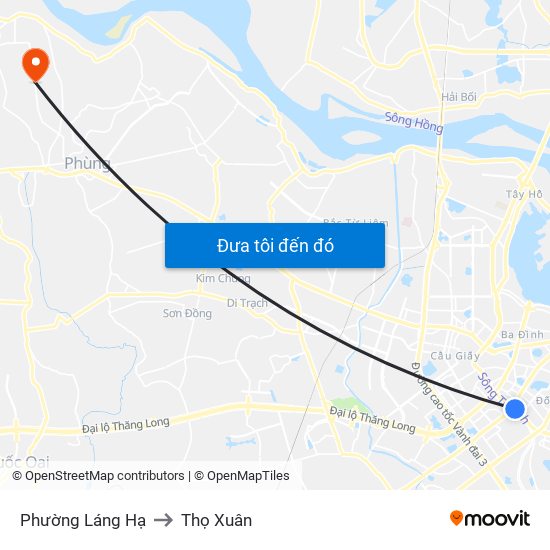 Phường Láng Hạ to Thọ Xuân map
