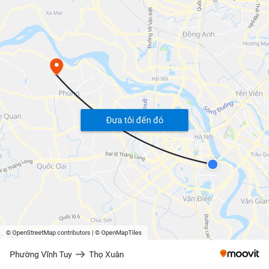 Phường Vĩnh Tuy to Thọ Xuân map