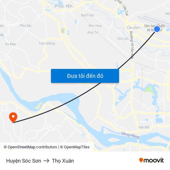 Huyện Sóc Sơn to Thọ Xuân map