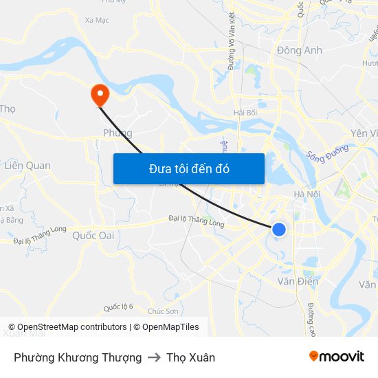 Phường Khương Thượng to Thọ Xuân map