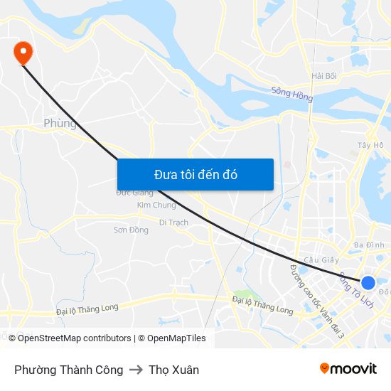 Phường Thành Công to Thọ Xuân map