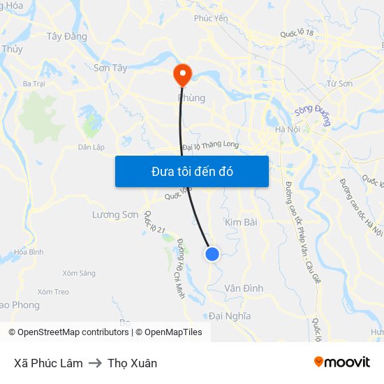 Xã Phúc Lâm to Thọ Xuân map