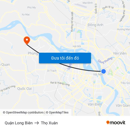 Quận Long Biên to Thọ Xuân map