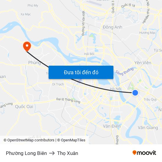 Phường Long Biên to Thọ Xuân map