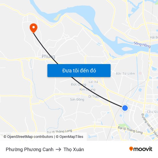 Phường Phương Canh to Thọ Xuân map