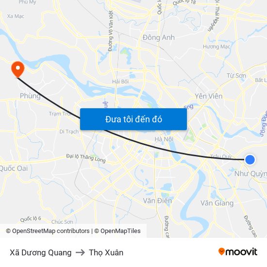 Xã Dương Quang to Thọ Xuân map