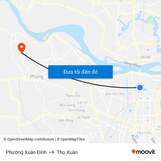 Phường Xuân Đỉnh to Thọ Xuân map